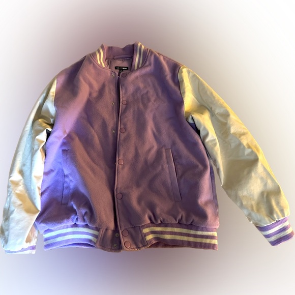 Lavender Varsity Coat from Fashion Nova - Picture 1 of 4